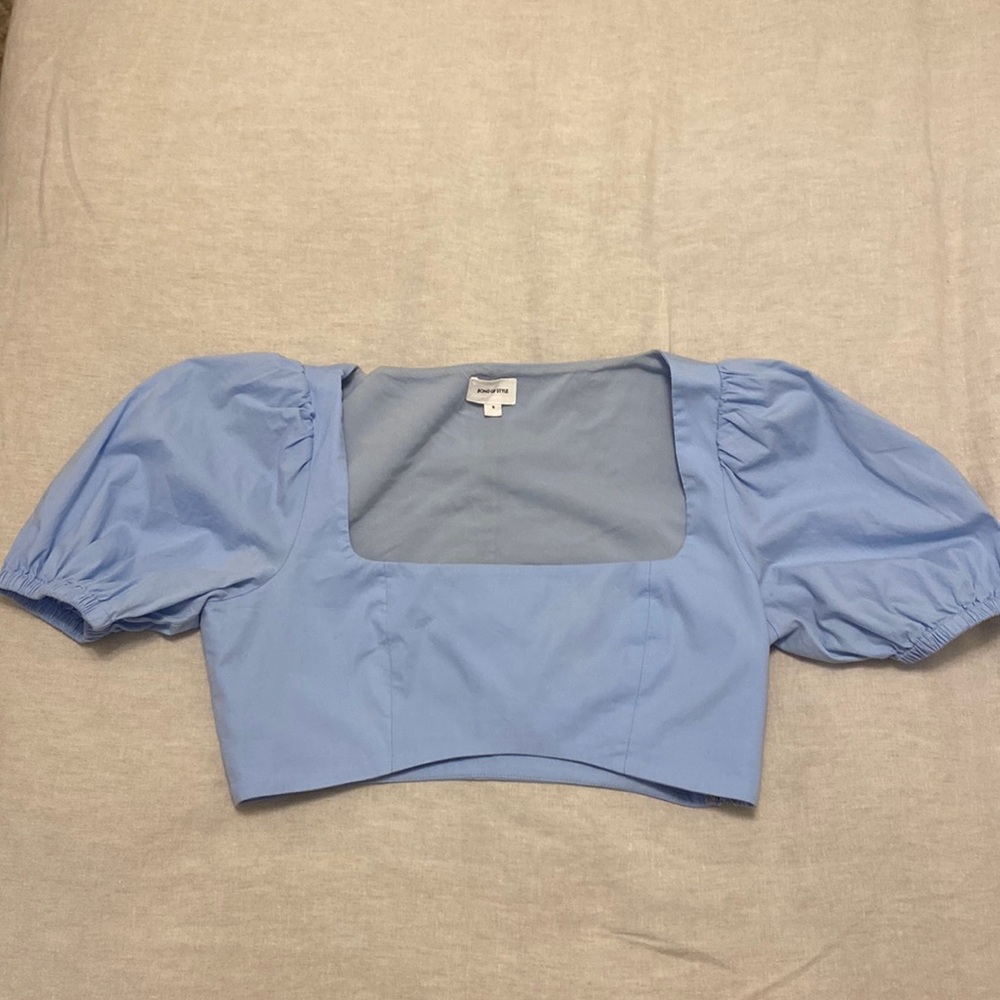 SONG OF STYLE puff sleeve crop top